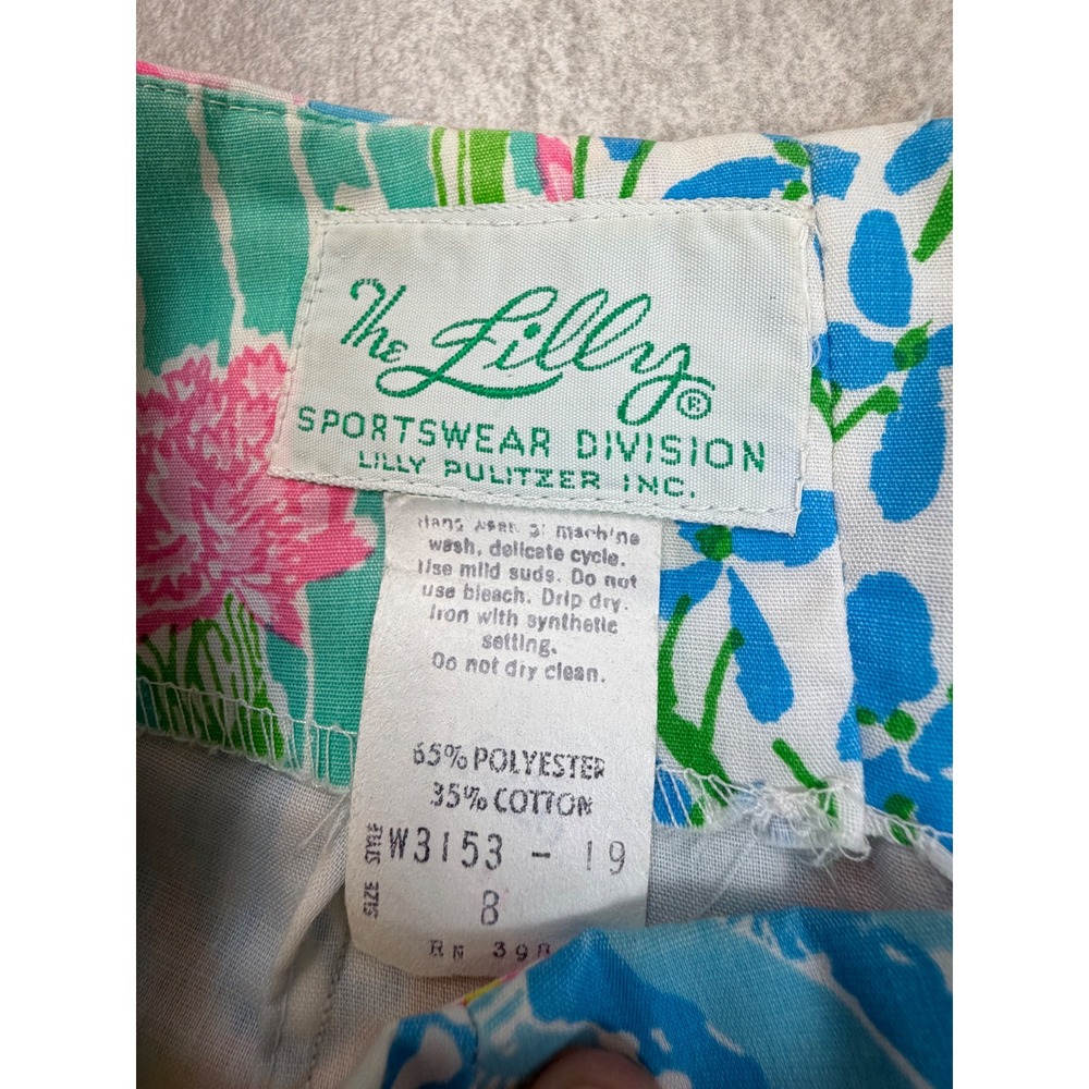 Vintage Lilly Pulitzer Patchwork Skirt Multi Color Floral Print Midi W3153-19 8 - Picture 2 of 7